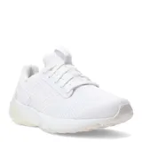 Championes de running New Balance modelo Athletic Fresh, color blanco con detalles en plateado. Presentan diseño de malla transpirable, cierre con cordones y suela con amortiguación.