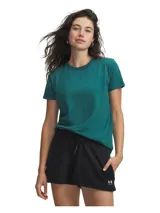 Remera de manga corta Under Armour, confeccionada en tejido de mezcla de algodón, con cuello redondo acanalado y diseño liso. Presenta un corte clásico y cómodo, ideal para uso deportivo o casual.