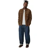 Campera marrón de pana con cierre frontal y bolsillos con solapa en el pecho.