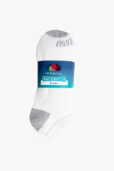 Pack de cinco pares de medias blancas afelpadas sin caña, con talón y puntera en gris.