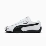 Championes Puma Speedcat LTH blancos con detalles en negro, incluyendo la franja lateral y el logo.