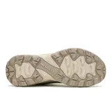 Championes de senderismo Merrell modelo Speed Strike 2, color beige con detalles en tonos tierra. Presentan una estructura combinada de malla transpirable y refuerzos sintéticos, con suela de goma de alta tracción y entresuela de espuma EVA para mayor amortiguación.