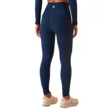 Calza de entrenamiento Fila Touch Gym, color azul marino, con diseño de cintura cruzada en V y ajuste al cuerpo.