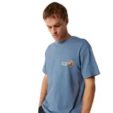 Remera Critical Slide modelo Oasis, color azul, de manga corta y cuello redondo, con pequeño estampado gráfico en el pecho.