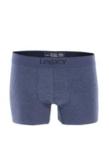 Pack de tres bóxer Legacy Co. de algodón elastizado, con cintura elástica. El pack incluye un bóxer liso color azul marino, uno liso color azul denim y uno liso color negro.