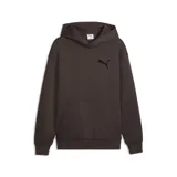 Buzo con capucha Puma de corte relajado, color marrón chocolate, con logo de la marca bordado en negro en el pecho y bolsillo frontal tipo canguro.
