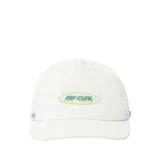Gorra blanca de cinco paneles con logo de Rip Curl bordado en el frente y en el lateral.