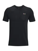 Remera deportiva de manga corta Under Armour, confeccionada en tejido de punto suave con tecnología UA RUSH™ que refleja la energía corporal. Presenta un diseño prácticamente sin costuras para evitar rozaduras, con zonas de malla estratégicamente ubicadas para mayor transpirabilidad y logotipos iridiscentes.