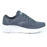 Championes Skechers Skech-Lite Pro Broadside grises con cordones, capellada de malla técnica, plantilla acolchada Skechers Air-Cooled Memory Foam, entresuela Skech-Lite moteada y suela de tracción flexible.