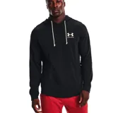 Buzo Under Armour de hombre, color negro, con capucha y cordones blancos. Logo de la marca en el pecho.