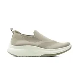 Championes deportivos American Sport modelo Danko sin cordones, color tostado con tejido de punto elástico y suela chunky blanca.