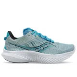 Championes Saucony Kinvara 14 color celeste con detalles en azul y negro. Zapatillas de running livianas y flexibles, con amortiguación PWRRUN y plantilla PWRRUN+.