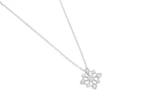 Collar de plata 925 con dije de flor con circonias.