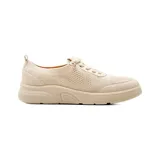 Championes deportivos Korium modelo Fairuz, color beige, con diseño de tejido de punto y suela plataforma cómoda.