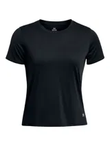 Remera deportiva Under Armour modelo Launch Shortsleeve, de color negro, con manga corta, cuello redondo y calce cómodo, ideal para running y entrenamiento.