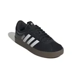 Championes Adidas VL Court 3.0, color negro con las tres tiras blancas y suela marrón.