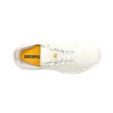 Zapatillas Caterpillar modelo Hex Lite Leather para mujer, color blanco hueso. Confeccionadas en cuero, con forro interno de materiales reciclados, plantilla de espuma PU moldeada, suela de EVA liviana y ajuste con cordones.