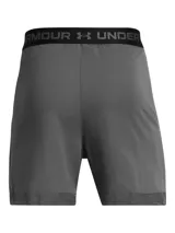 Short deportivo Under Armour de la línea Vanish, color gris, con diseño ultraligero y transpirable. Cuenta con paneles de malla para ventilación estratégica, bolsillos laterales abiertos y cintura elástica.