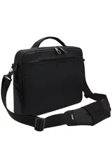 Maletín Thule Subterra para MacBook de 13 pulgadas, color negro, con asa superior, correa de hombro ajustable y extraíble, y compartimentos organizadores internos.