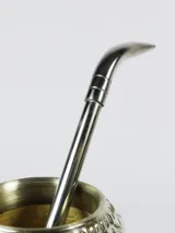 Bombilla de alpaca con caño de 10mm y modelo pico de loro.