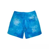 Short de baño Hurley azul con estampado abstracto en negro y cordón de ajuste en la cintura. Logo de la marca en la pierna derecha.