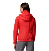Campera cortaviento Columbia Switchback IV Jacket para mujer, de color rojo, con tecnología Omni-Shield repelente al agua y manchas, cuello alto y capucha desmontable.