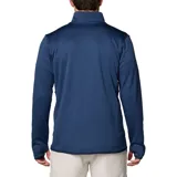 Campera de polar Columbia modelo Park View con tecnología Omni-Wick de secado rápido. Presenta cierre frontal completo, cuello alto con protector de barbilla, bolsillo en el pecho con cierre, bolsillos laterales con cierre, puños elásticos con orificios para pulgares y diseño de tejido elástico.