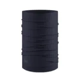 Cuello multifuncional Buff de diseño tubular, confeccionado en tejido elástico y sin costuras. Presenta un color azul marino sólido y es ideal para actividades al aire libre gracias a su protección solar y versatilidad.