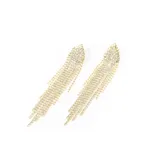 Aros colgantes dorados con strass en forma de cascada.