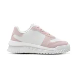 Championes deportivos casuales American Sport modelo Riley, color blanco con detalles en rosa.