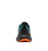 Championes de trekking Columbia Konos Trs Omni-Max para hombre, en color verde azulado y negro con detalles en naranja. Empeine de malla transpirable con sobrecapas sin costuras y suela dentada para mayor tracción.