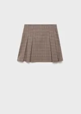 Minifalda de tiro medio con diseño de tablas y estampa de cuadros, con cierre lateral de cremallera.