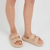Sandalias O'Neill modelo Bondai Sand, color beige, con dos tiras ajustables con hebilla, suela plataforma texturizada y plantilla ergonómica.