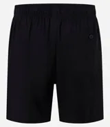 Bermuda verde militar para hombre, confeccionada en tela liviana de viscosa y cáñamo, con cintura elástica, cordón para ajuste y bolsillos laterales.