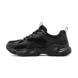 Championes deportivos Skechers modelo Bobs Sport Diego, color negro, con capellada de malla y recubrimientos de cuero sintético, suela gruesa y flexible, y plantilla acolchada Memory Foam.