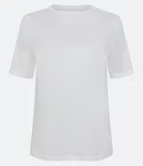 Remera verde esmeralda de algodón, con cuello redondo y mangas cortas.