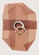 Pulsera rígida de diseño orgánico y acabado brillante, con cierre bisagras.