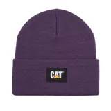 Gorro de lana gris con logo de Cat en el frente.