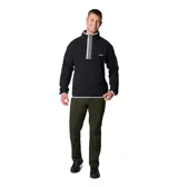 Polar Columbia Helvetia Half Snap de color negro, con cuello alto abotonado mediante broches, ribete en contraste y bolsillo frontal con cierre y tirador.