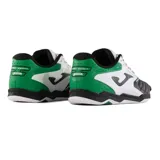 Championes deportivos Joma para fútbol 5, color negro con detalles en blanco y verde.