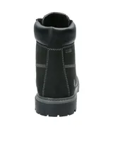 Botín de cuero negro Hush Puppies, con cordones y suela de goma.