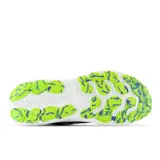 Championes de running New Balance modelo X EVOZ v3, color azul con detalles en blanco y verde.