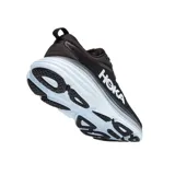 Championes Hoka Bondi 8 para running, color negro con suela celeste y logo blanco.