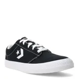 Championes Converse modelo Day One Classic OX, de corte bajo, confeccionados en lona negra con detalles en blanco. Presentan el logo de la marca en el lateral, cordones blancos y suela de goma texturizada.