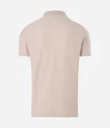 Camisa polo Marfinno de corte regular para hombre, de color negro con diseño texturizado, manga corta y cuello con cierre de botones.