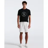 Remera negra de manga corta en jersey con logo Penguin estampado en el centro del pecho.