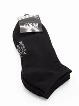 Pack de dos pares de zoquetes negros marca Forum Active, con logo en el tobillo.