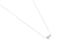 Collar de plata 925 con dije de dos corazones con circonias.
