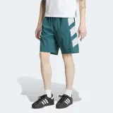 Short Adidas Adicolor Double Blocked verde oscuro con el icónico diseño de las tres franjas en blanco en el lateral, confeccionado en tejido antidesgarre de corte holgado.