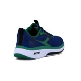 Championes de running Diadora Moon para hombre, color azul con detalles en verde y suela blanca.